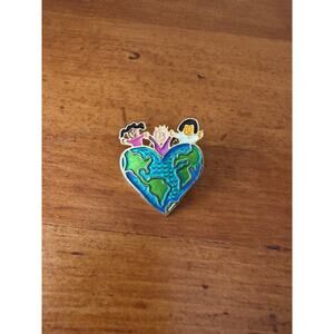 Heart World People Enamel Pin Unity Inspirational Teacher Classroom Jewelry